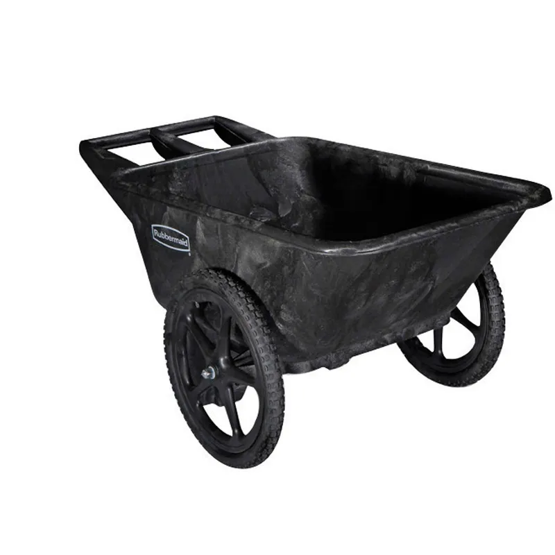 Rubbermaid FG564200BLA Big Wheel Black Heavy-Duty Tilt-Truck Cart - 7.5 cu. ft.