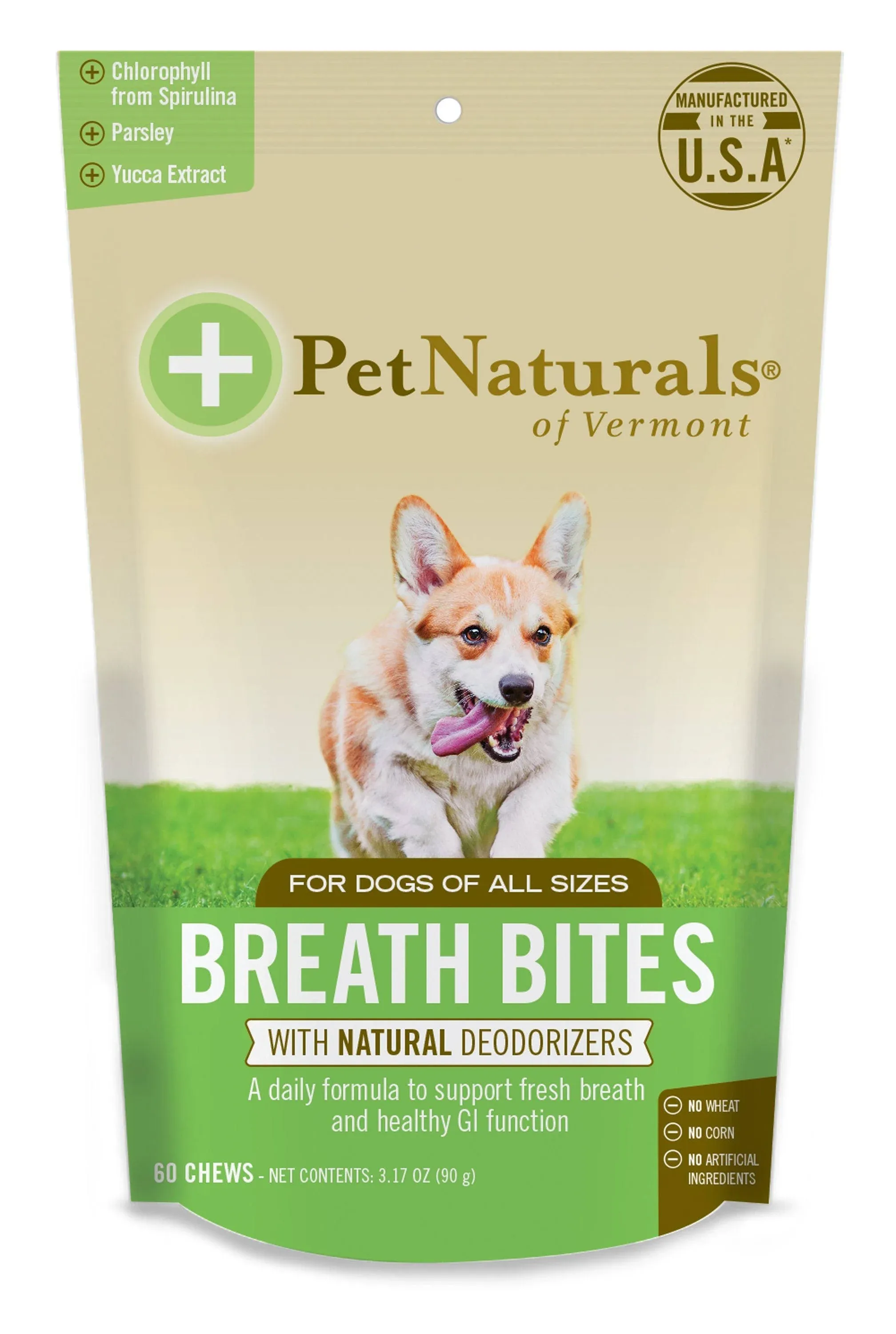 Pet Naturals Breath Bites Breath Freshener for Dogs, 60 Chews - Fresh Breath, He