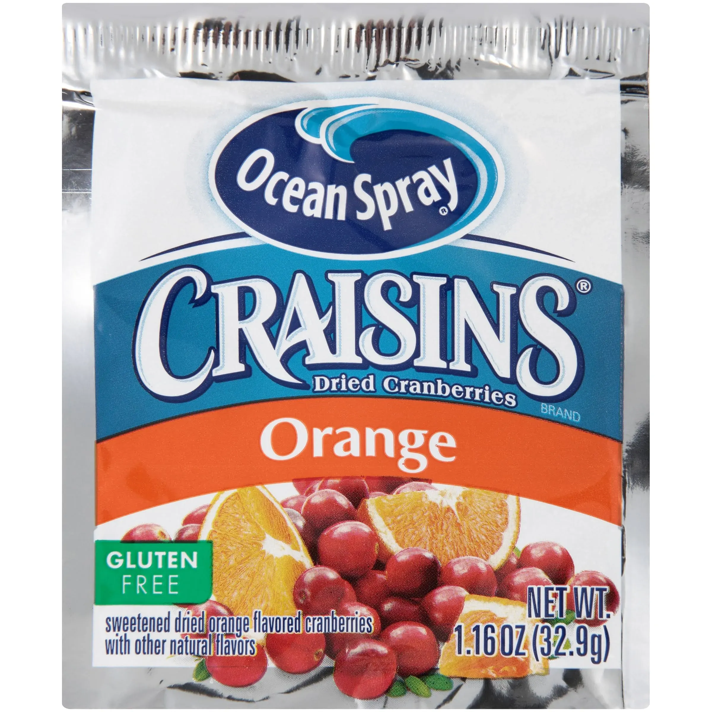 Ocean Spray Craisins Gluten Free Orange Dried Cranberries 1.16 oz. 200 Packs/Box