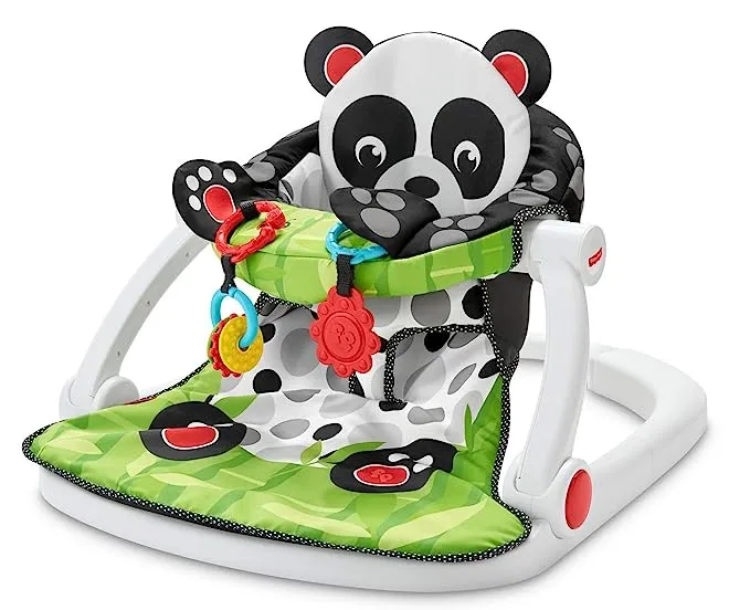 Fisher-Price Portable Baby Chair Sit-Me-Up Floor Seat with 2 Developmental Toys, Rainbow Showers