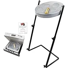 Jumbie Jam Steel Drum Kit - Metal Z-Floor Stand (G) Silver