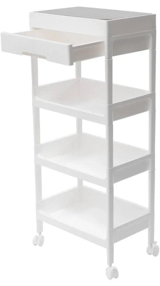 4 Tier Storage Cart Mobile Shelving Unit Organizer Rolling Utility