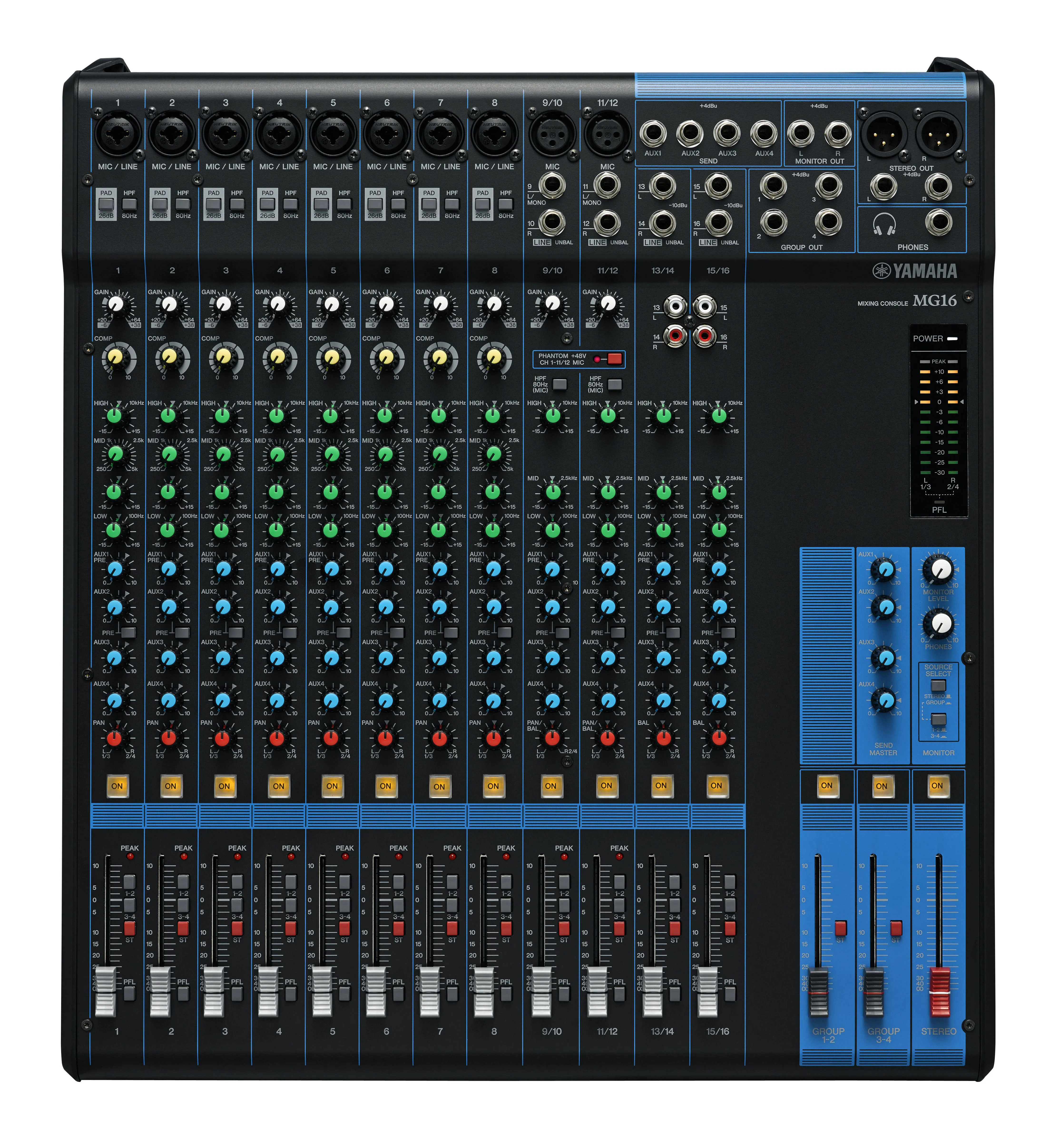 Yamaha MG16XU - Mixer de 16 entradas com efeitos integrados e interface USB de 2 entradas/2 saídas