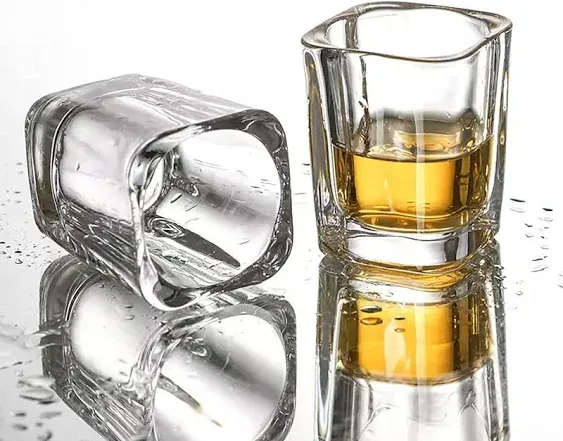 30 Pack Heavy Base Shot Glasses Bulk Vivimee 2.2 oz Square Shot Glasses Set C...