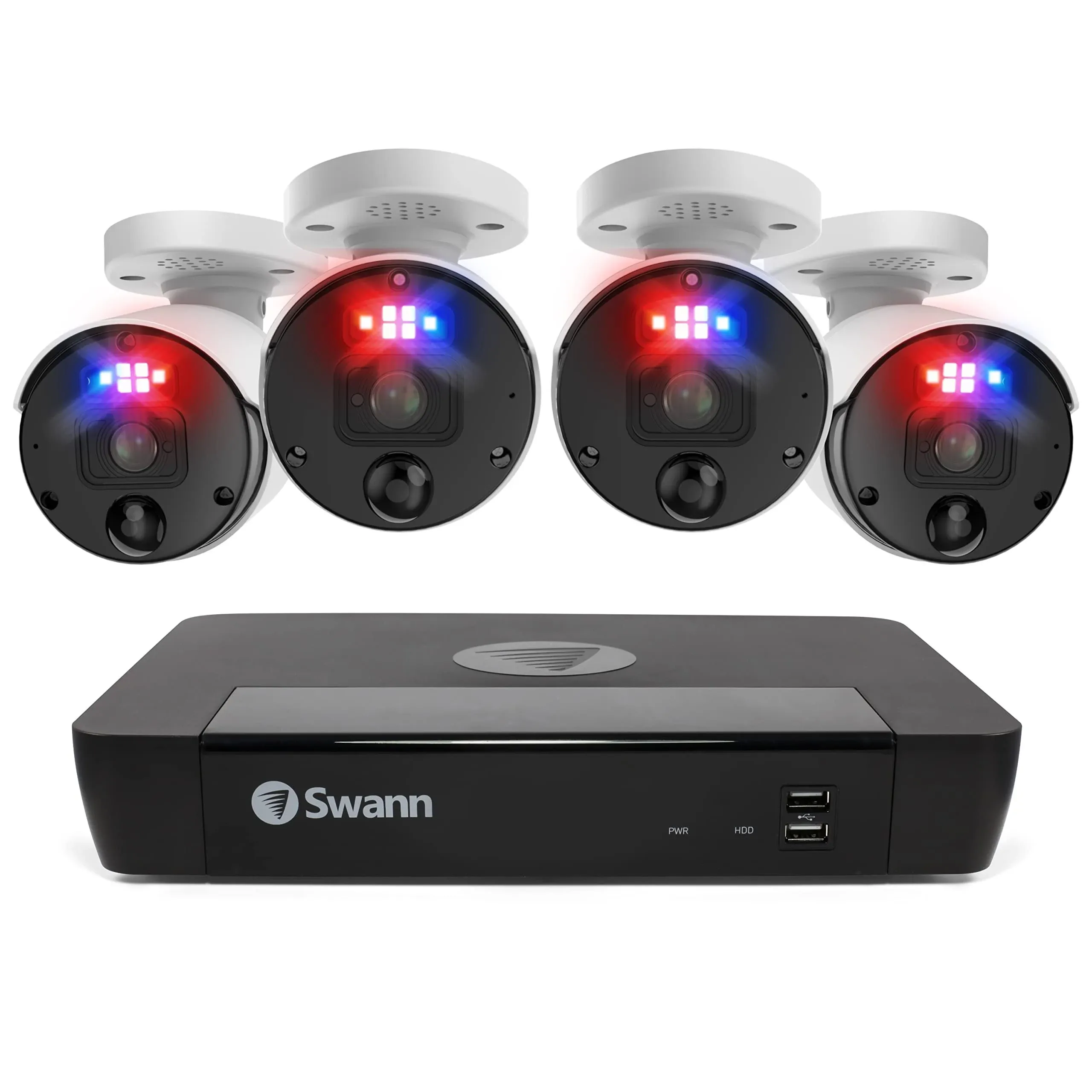 Swann - ProEnforcer 8-Channel, 4-Cameras Indoor/Outdoor Wired 12MP Ultra HD 2TB NVR Security System - White