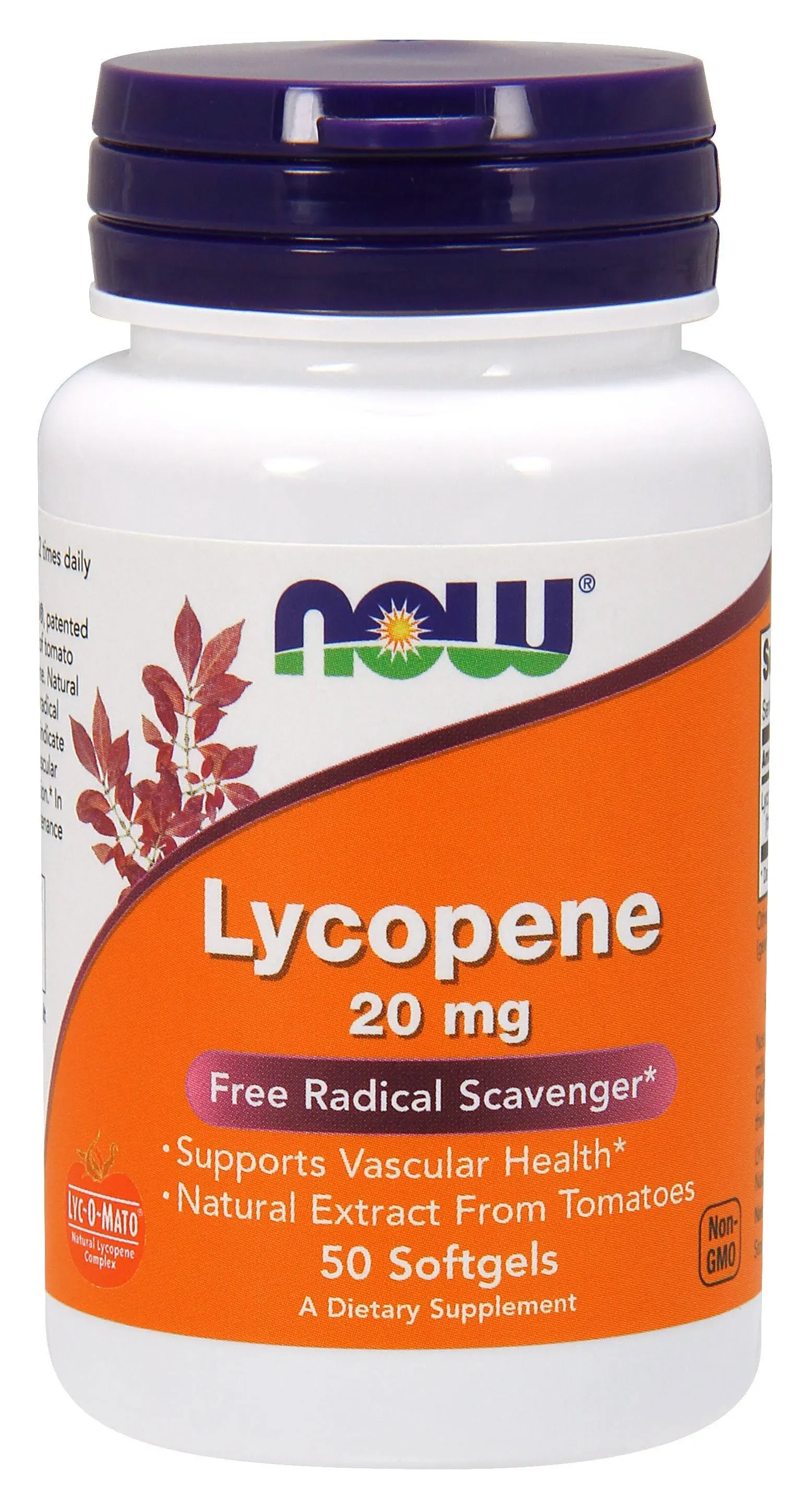 NOW Supplements, Lycopene 20 mg with Natural Extract from Tomatoes, Free Radical Scavenger*, 50 Softgels