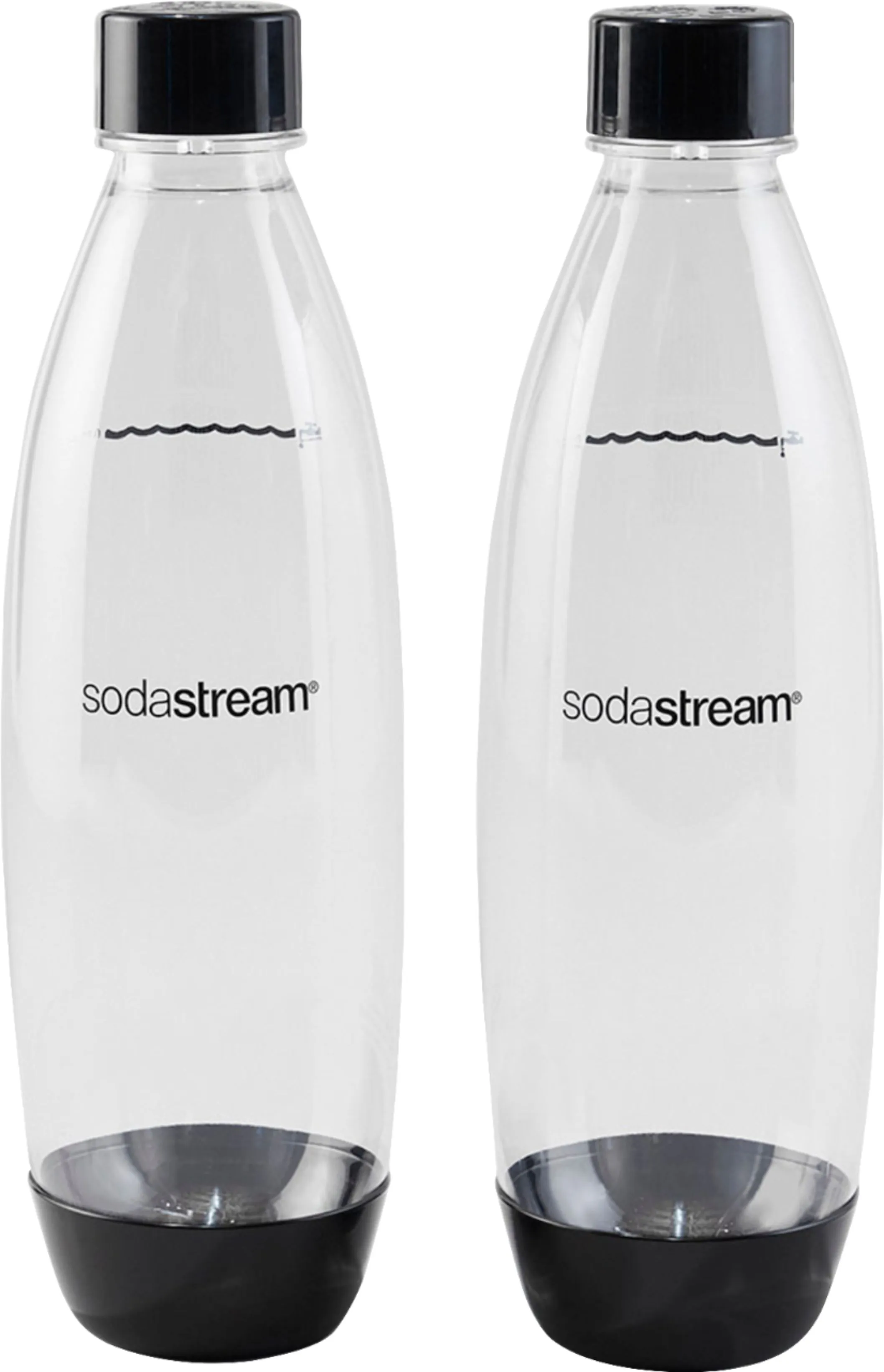 SodaStream Dishwasher Safe 2-Pack 1 Litre Carbonating Bottle - Black