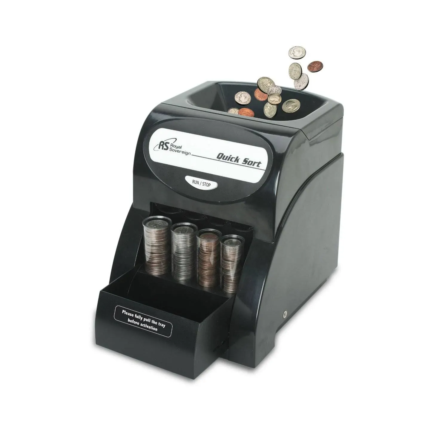 Royal Sovereign QS-1AC One Row Electric Coin Sorter, Black