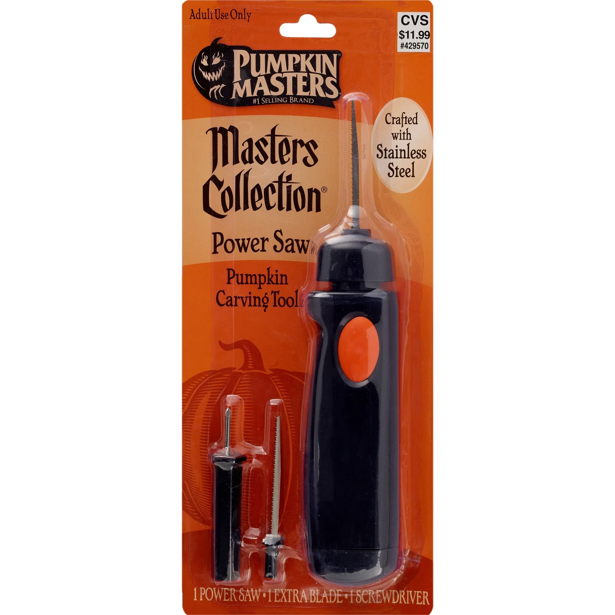 Pumpkin Masters - Masters Collection Power Saw, Easy-Grip Design and Interchangeable Blads for Maximum Control and Comfort