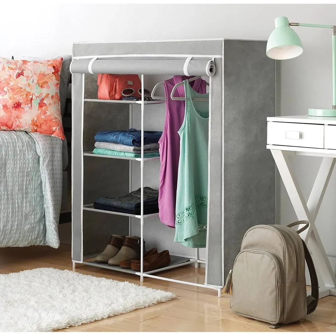 Whitmor Freestanding Closet with Gray Cover