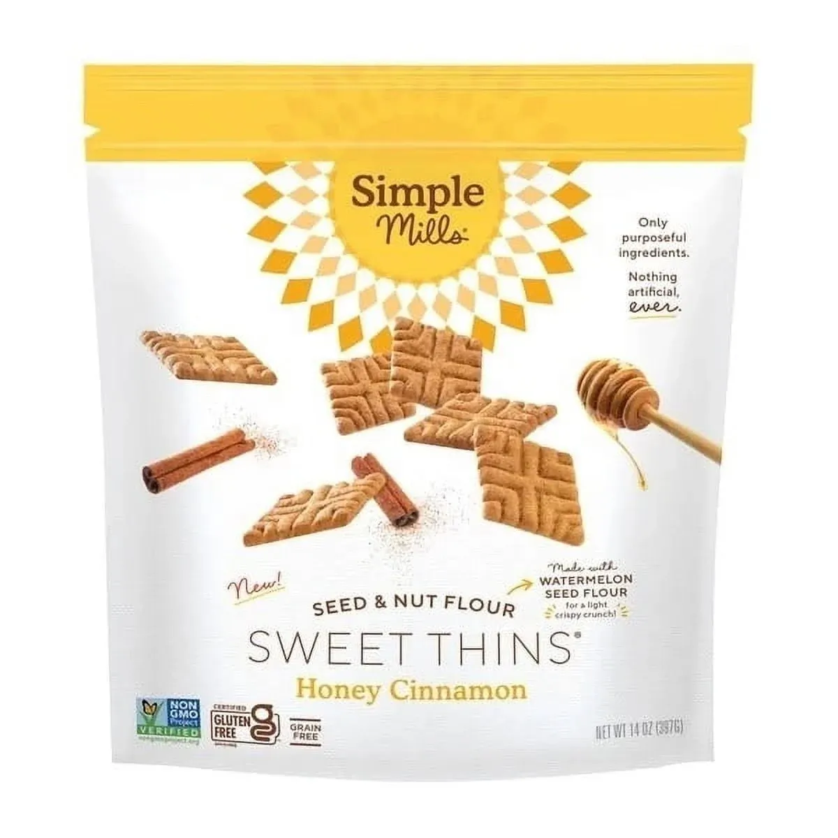 Simple Mills Honey CINNN Sweet Thins 14oz (088LBS)