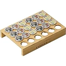 MinBoo BamBoo k cup holder Drawer or Countertop k cup Organizer Coffee Pod Holder Hold 24 Coffee Pod Storage Kcup coffee pods holder for coffee station Office and Kitchen k cup storage