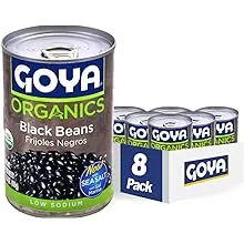 Goya Foods Organic Black Beans, Low Sodium with Sea Salt, 15.5 Ounce (Pack of 8)Goya Foods Organic Black Beans, Low Sodium with Sea…