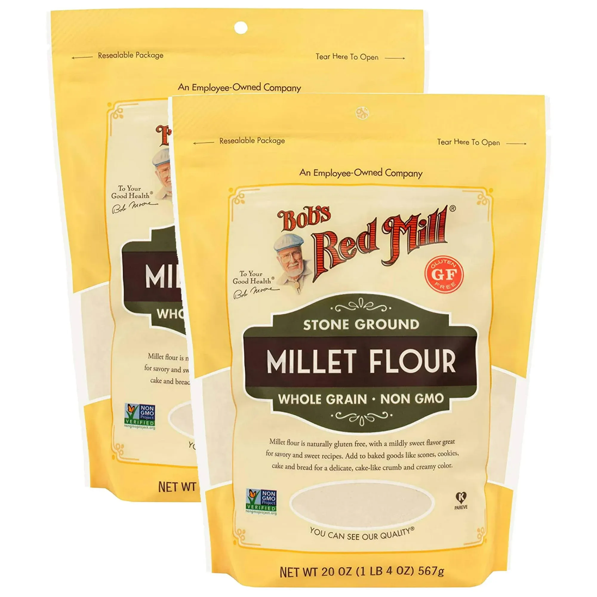 Bob's Red Mill Millet Flour 20 oz Pack of 2