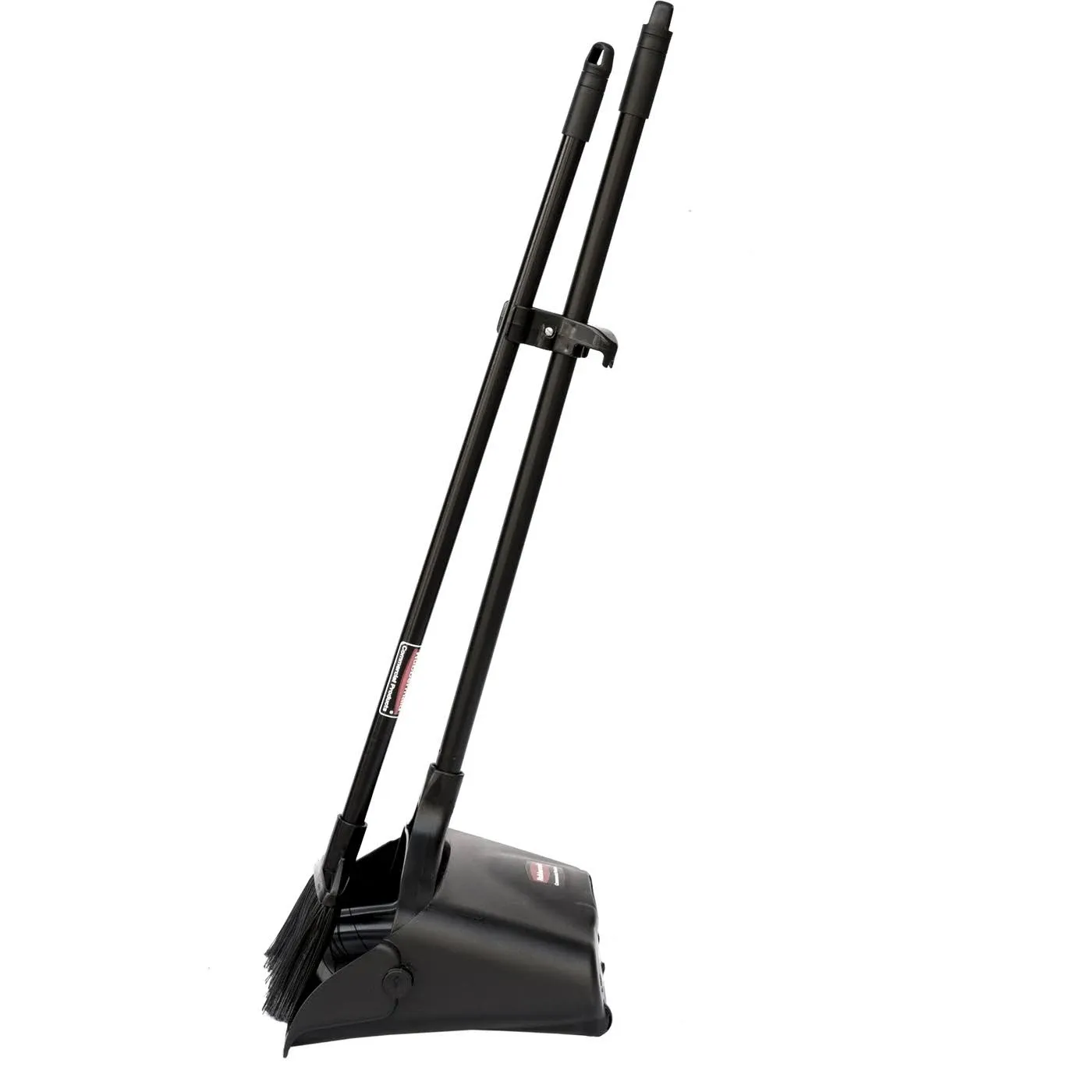 Rubbermaid Commercial Products Dustpan with Long Handle, Plastic, Black, Compatible with Any Broom for Lobby/Restaurant/Office/Home/Dog Pooper Scooper, 12.50" Wide