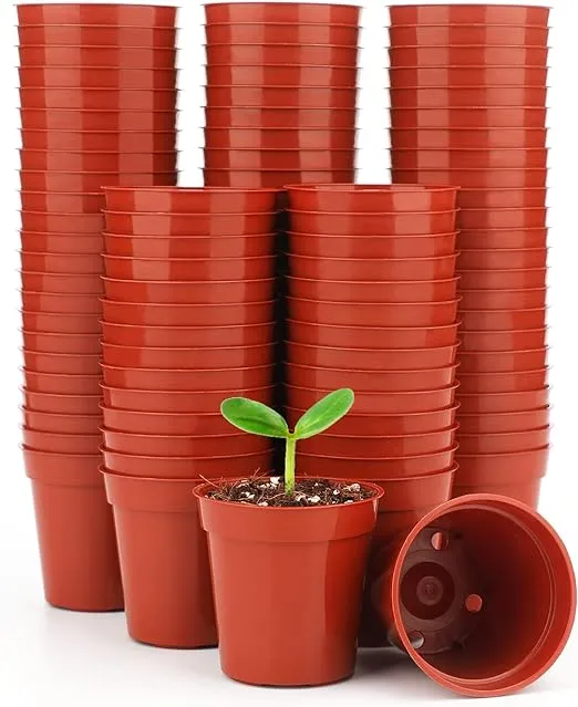 KINGLAKE 100 Pcs 2 Inch Plastic Plant Nursery Pots,Seed and Cutting Pots for Succulent Plants