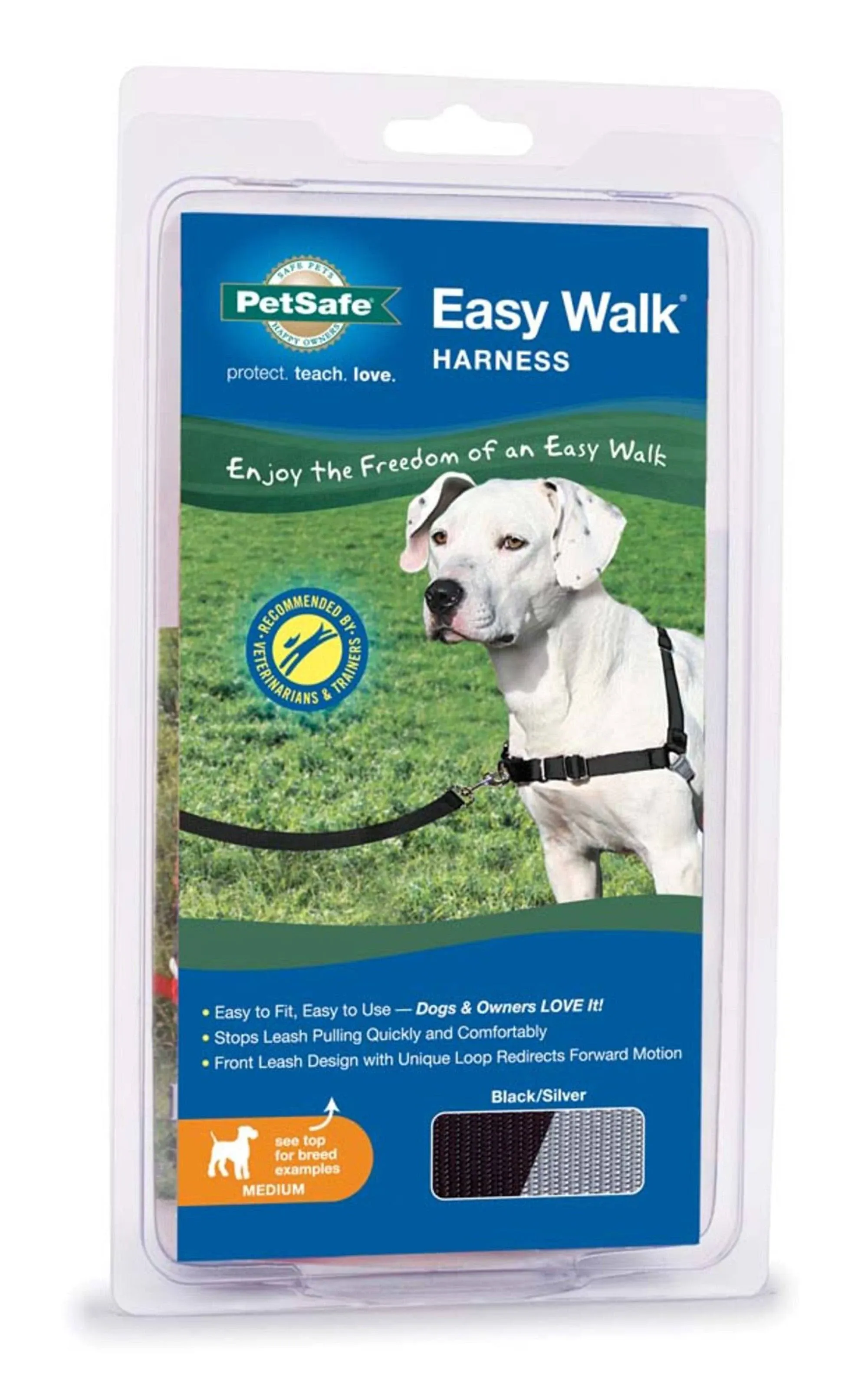 PetSafe Easy Walk Dog Harness - No Pull Dog Harness - Medium, Black