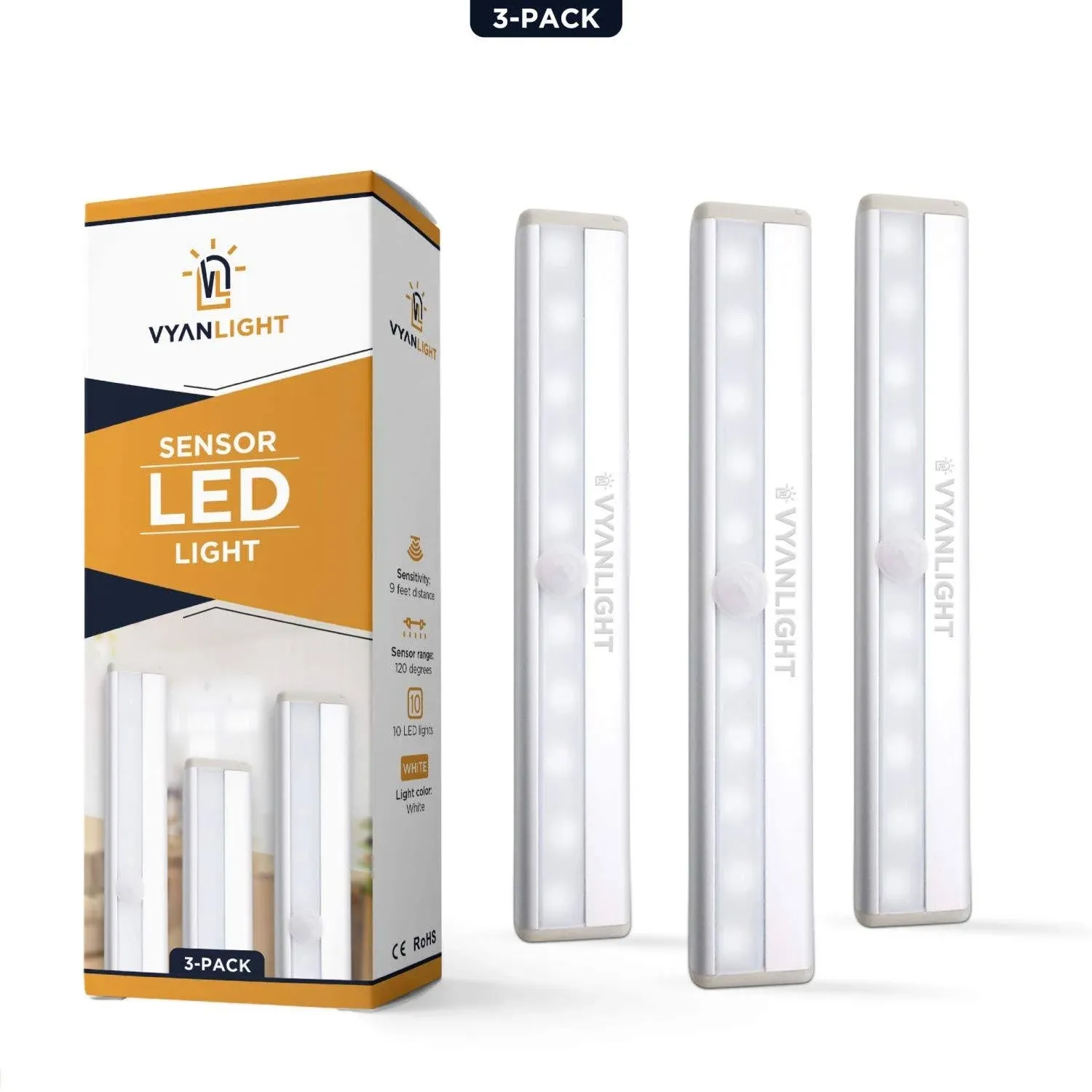 Vyanlight LED Closet Light Motion Activated, Under Cabinet Lights ,LED Lights, (3 Pack)