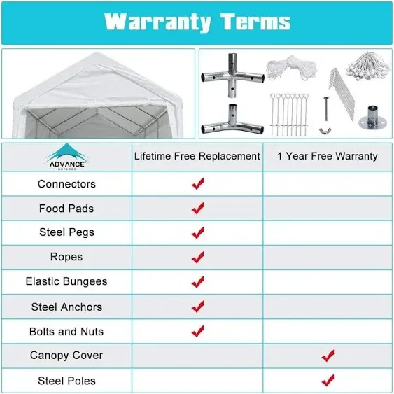 10x20 ft Heavy Duty Carport Canopy Car Port,White