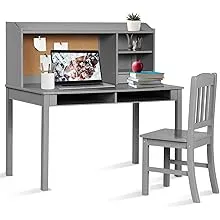 Costzon Kids Desk and Chair Set, Children Study Writing Desk w/Chair, Hutch...