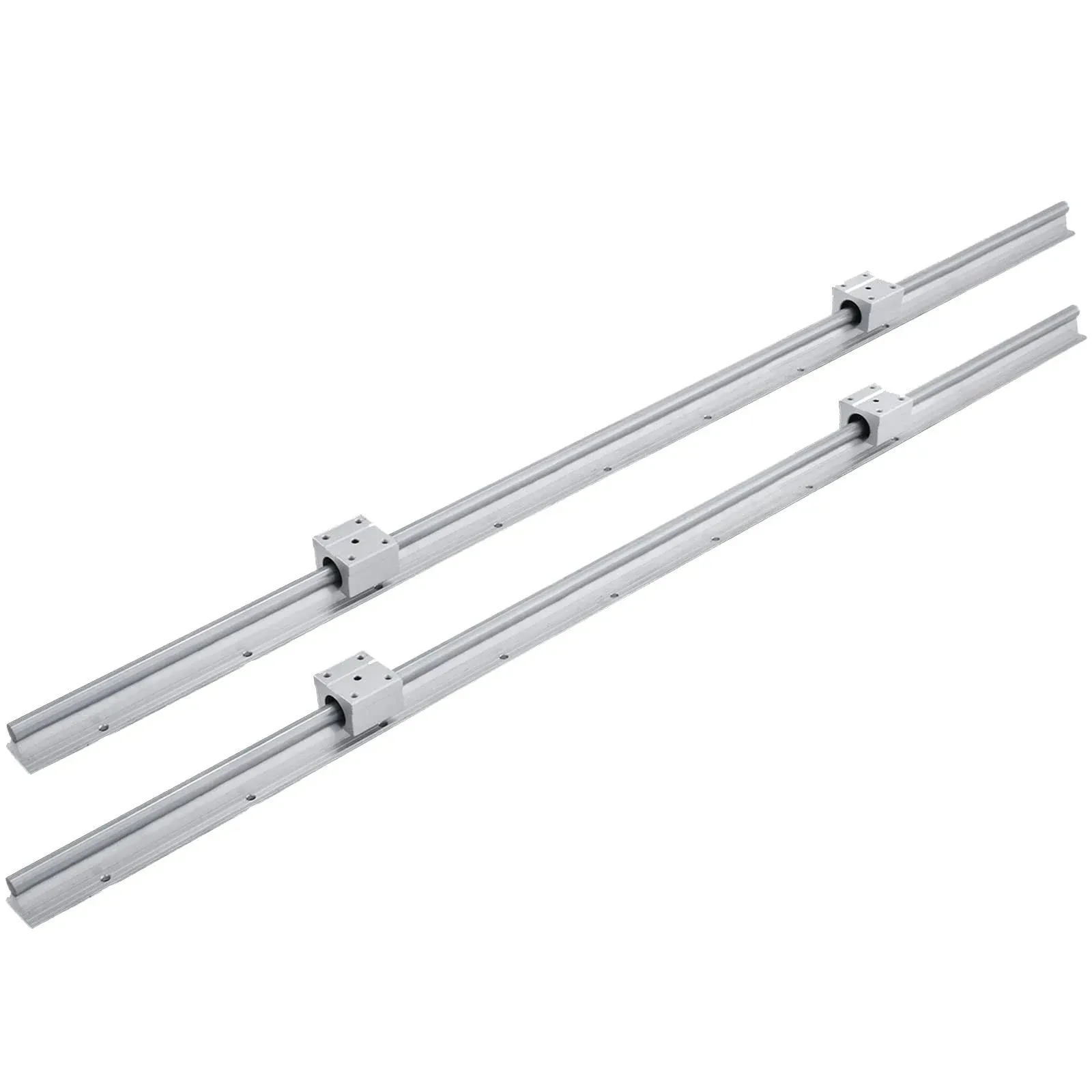 Happybuy Linear Rail 2PCS SBR12-1000mm,Linear Guide 2xLinear Guide Rails and 4xSquare Type Carriage Bearing Blocks,CNC Rail Kit,Linear Rails and Bearings Kit,for Automated Machines and Equipments