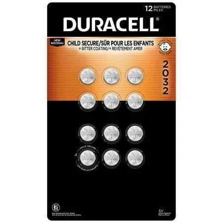 Duracell CR2032 3V Lithium Battery, Child Safety Features, 8 Count Pack, Lithium Coin Battery for Key Fob, Car Remote, Glucose Monitor, CR Lithium 3 Volt Cell