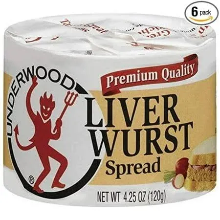 Underwood Liver Wurst Spread 4.25oz Can Pack of 6