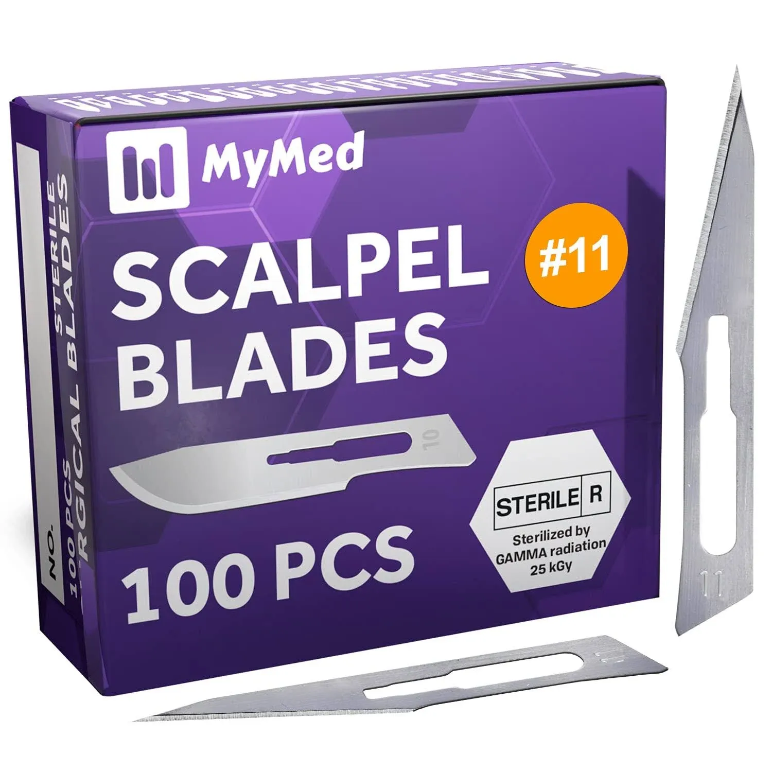 Pack of 100 Disposable Surgical Blades 11, Size 11 Scalpel Blades for Surgica...