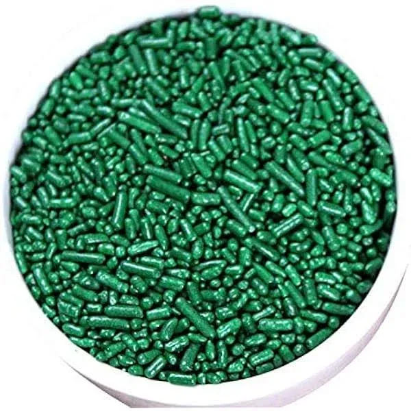 2 Pounds Dark Green Sprinkles Bulk Jimmies - Edible Cake Cupcakes Dessert & Ice ...