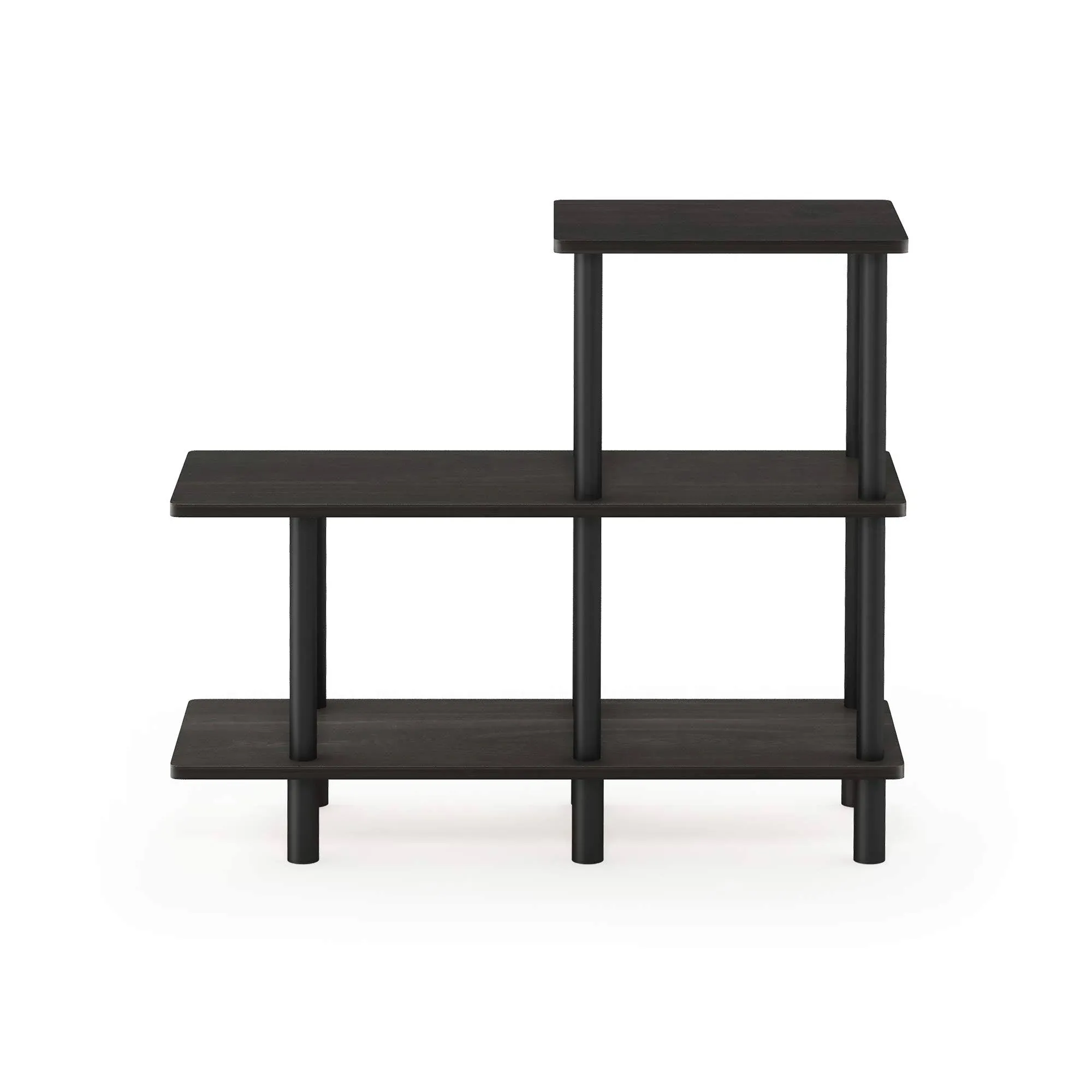 Furinno Turn-N-Tube 3-Tier Cube Ladder Shelf Espresso/Black