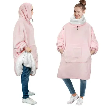 PAVILIA Manta con capucha para mujeres y hombres, sudadera de gran tamaño con capucha, forro polar, suave, acogedora, cálida, ideas de regalo para adultos