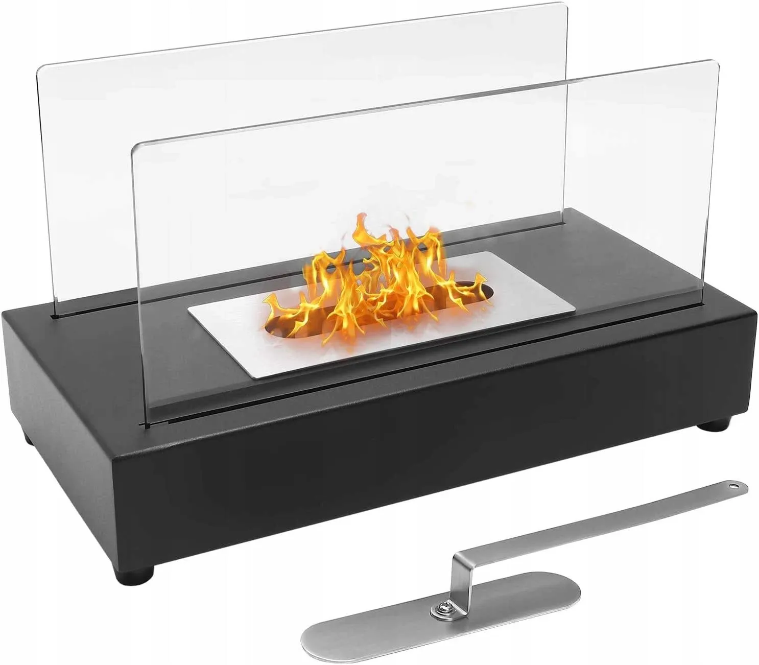 Mr.Ton Tabletop Fireplace Bio-Ethanol Fire Pit, Indoor Outdoor Portable Fire ...