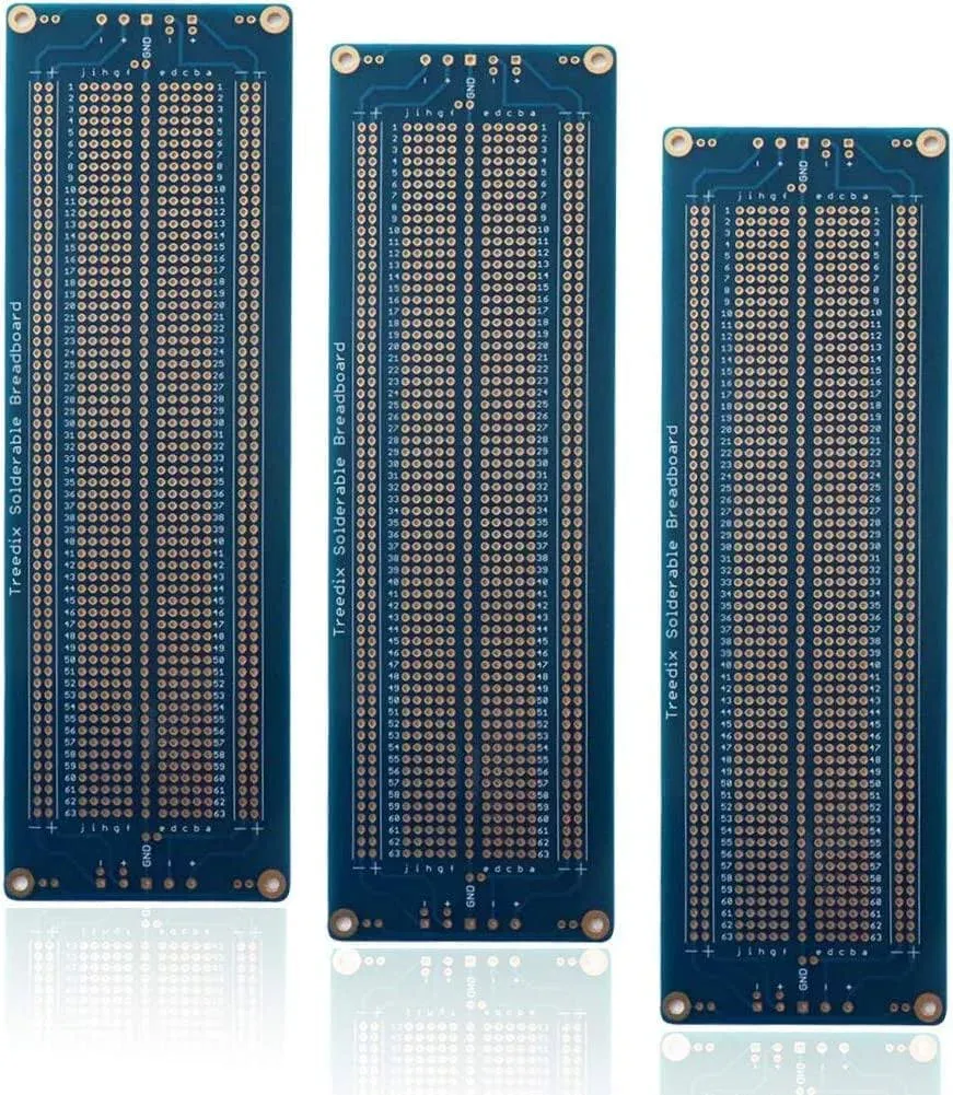 3 pcs Universal Board Solderable BreadBoard PCB Prototype Shield Board Double Sided Tinned Gold Plated Holes Compatible with Arduino Kit Raspberry Pi Shield Prototyping and Testing (Mode 1)