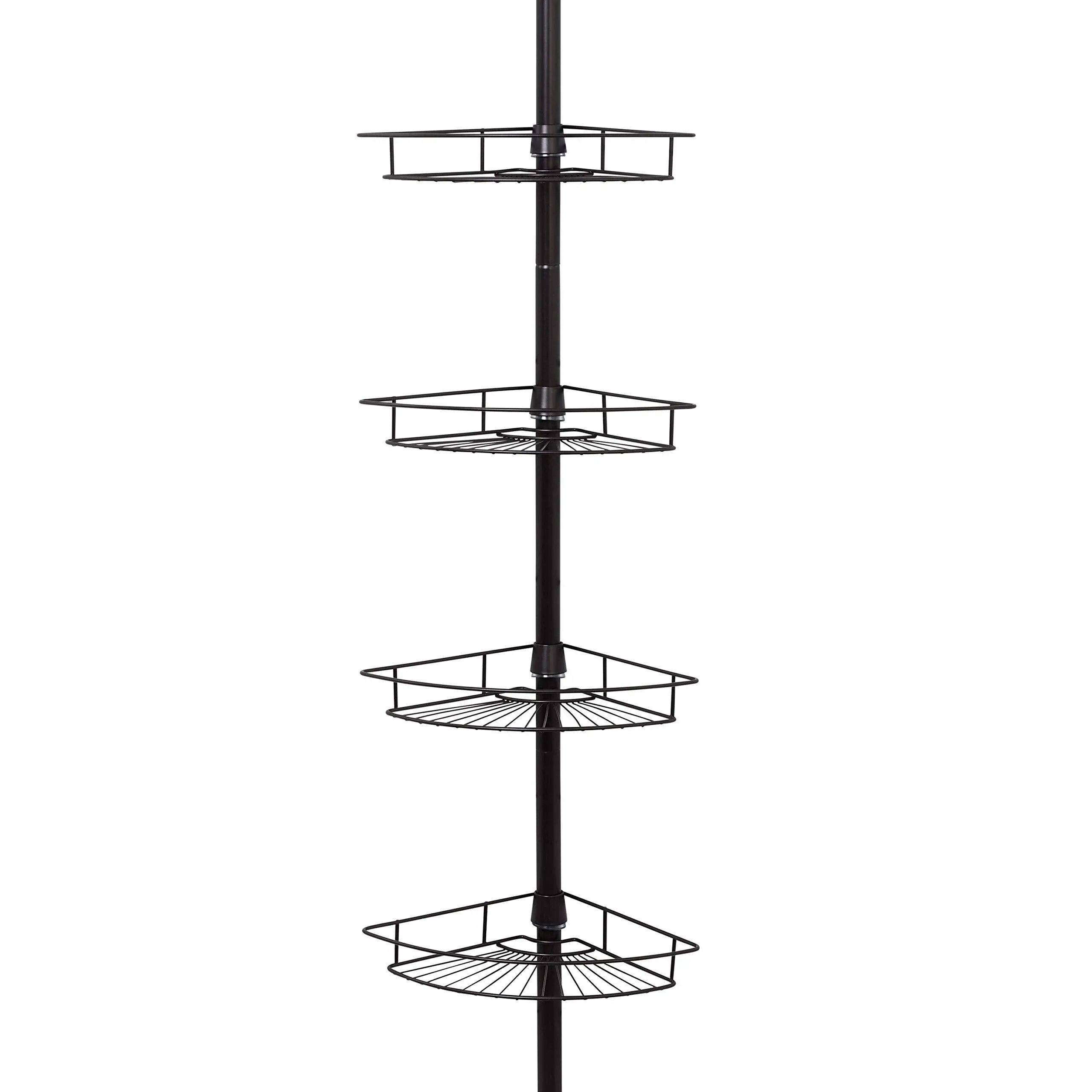 Zenna Home Tension Pole Shower Caddy 4 Basket Shelves with Built-in Towel Bar...