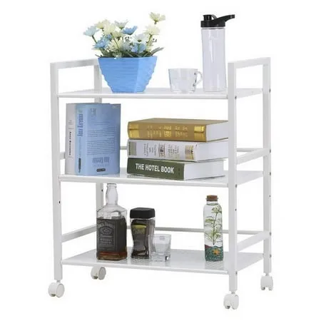 Ktaxon 3-Tier Rolling Metal Storage Organizer - Mobile Utility Cart with Caster Wheels