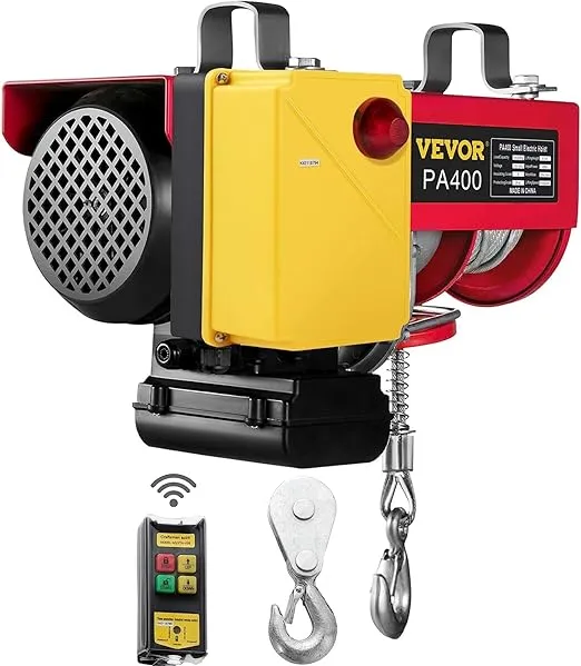 880LBS Electric Winch, Steel Electric Lift, 110V Electric Hoist With Wireless Remote Control