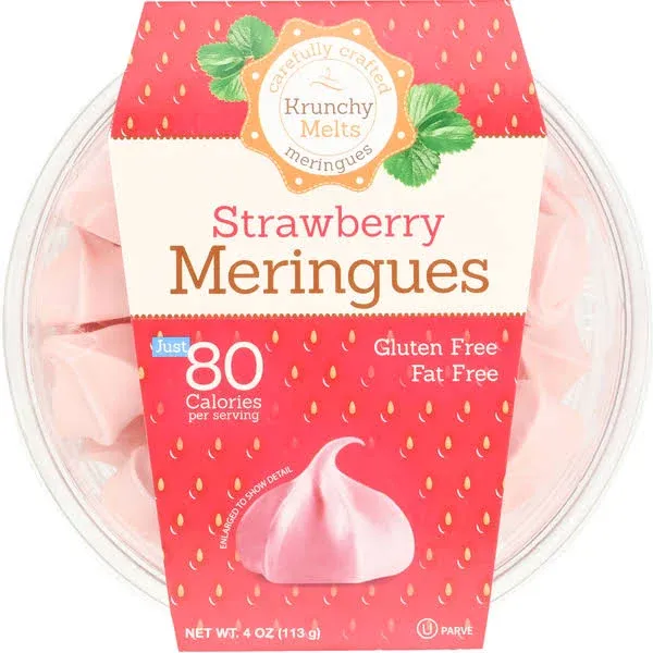 Krunchy Melts Meringues, Strawberry - 4 oz