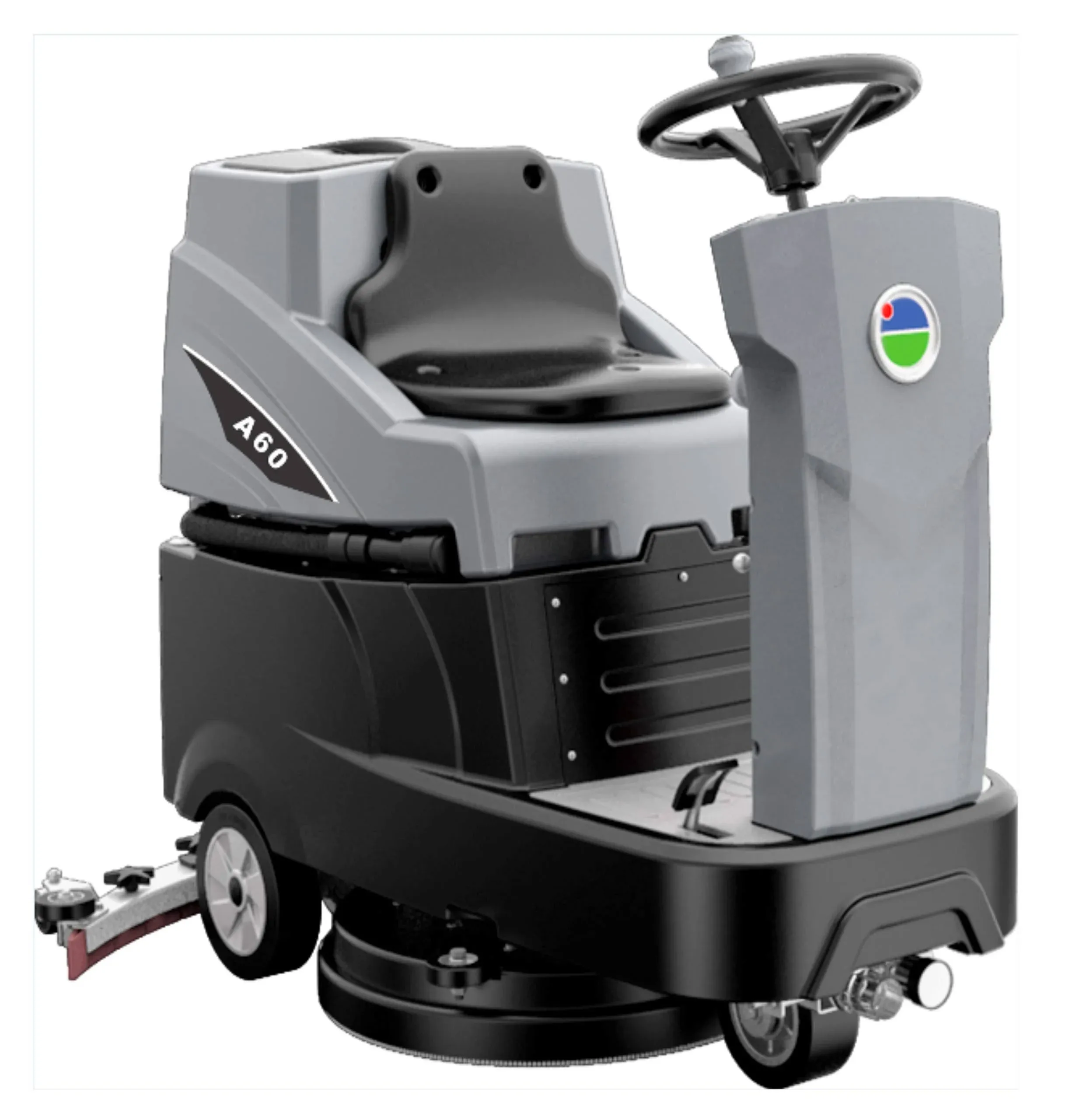 Ride on Auto Floor Scrubber Machine 22'' with Battery, Brush