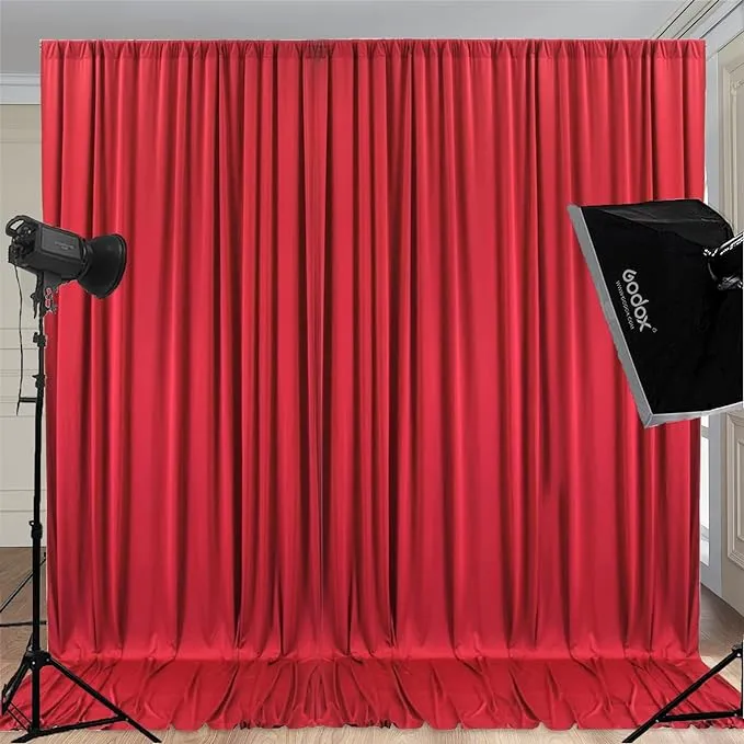 Wrinkle Free Red Backdrop Curtains