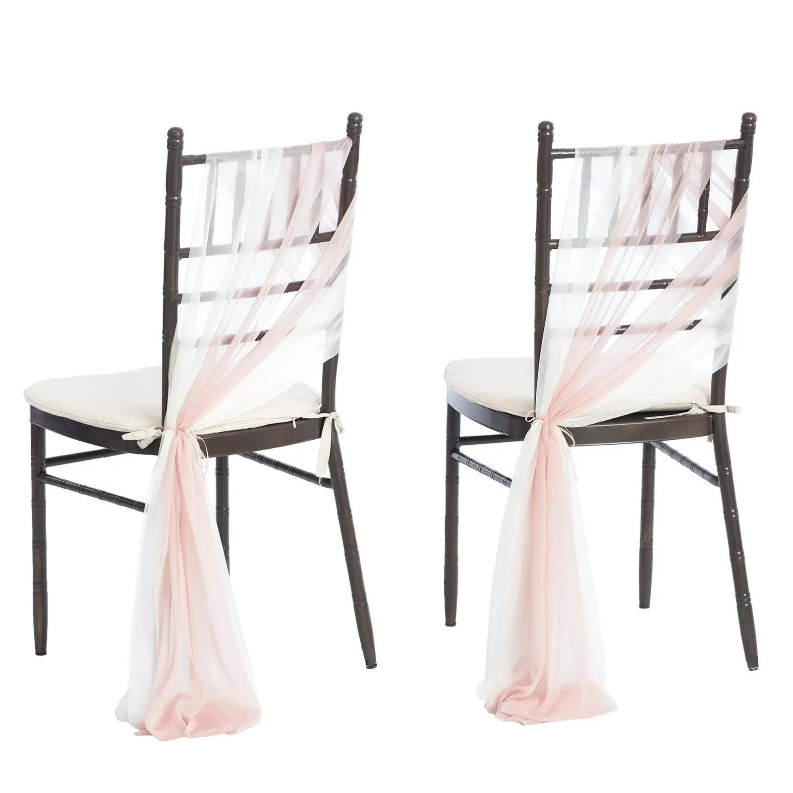 Ling's Moment Dusty Rose & Cream Chair Sashes for Wedding 16pcs (Set of 8 ...