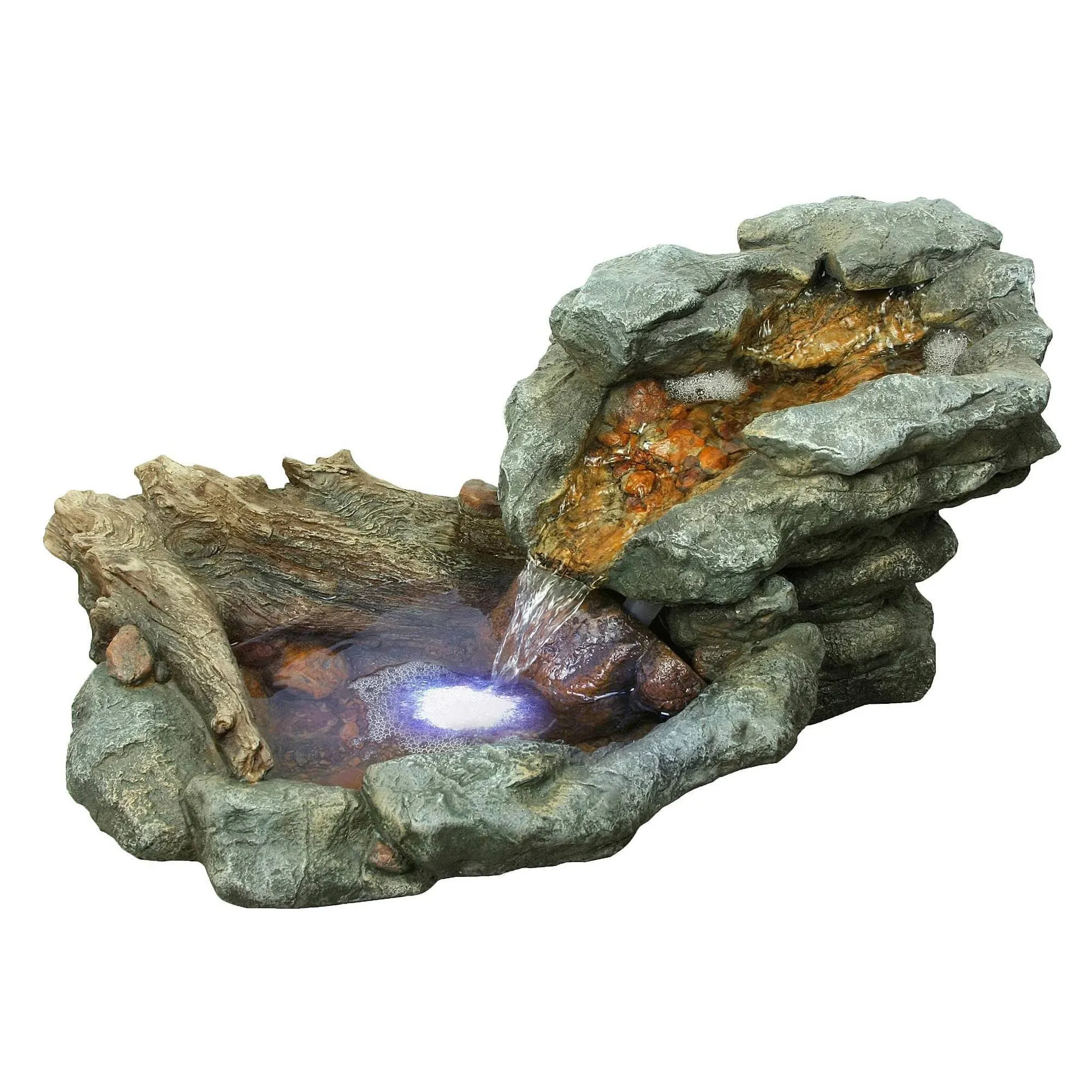 Rock Waterfall Fountain with LED Lights Alpine