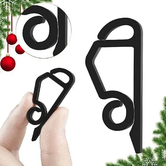 120 Pcs Christmas Light Clips Outside Gutter Hooks - Plastic Holiday Gutter Light Weatherproof Hooks for Halloween Christmas Roof Tree Hanging Outdoor Decoration String Lights (Black)