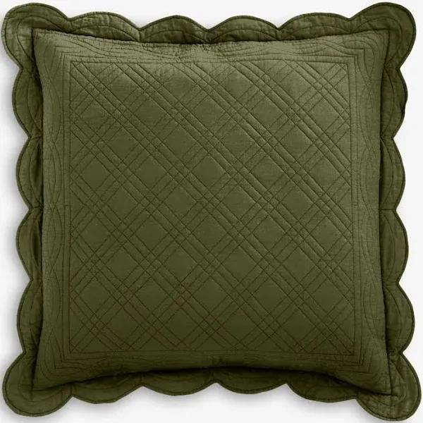 Florence Euro Sham by BrylaneHome in Green (Size Euro)