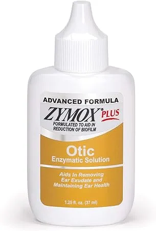 Zymox Advanced Formula Otic Plus Enzymatic Ear Solution for Dogs and Cats with 1% Hydrocortisone, 1.25oz