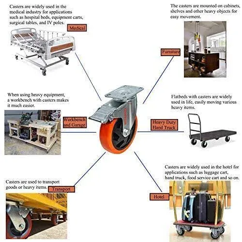 5 Inch Swivel Plate Pvc Caster Wheels Industrial Premium Heavy Duty Casters pac