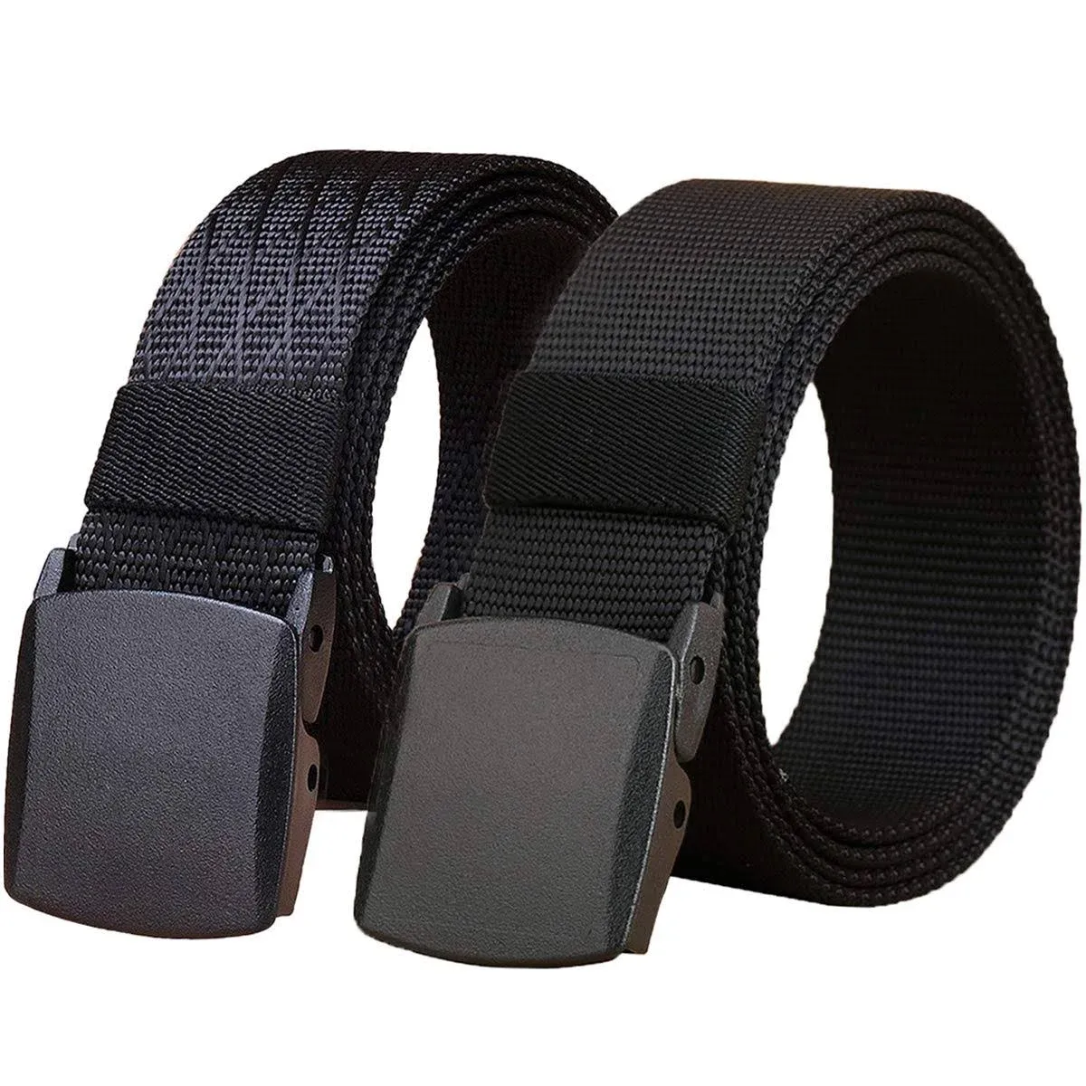 Nylon Military Tactical Men Belt 2 Pack Webbing Canvas Outdoor Web Belt Plast...