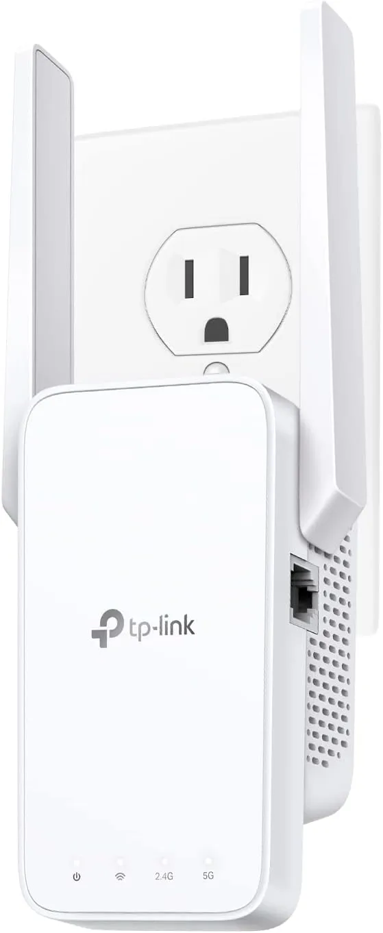 TP-Link WiFi Extender with Ethernet Port, 1.2Gbps signal booster, Dual Band 5GHz/2.4GHz, Up to 89% more bandwidth than single band, Covers Up to 1500 Sq.ft and 30 Devices ,support Onemesh (RE315)