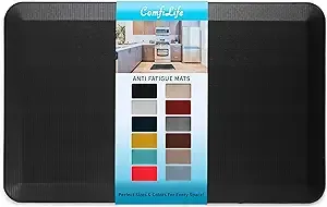 ComfiLife Anti Fatigue Floor Mat – 3/4 inch Thick Perfect Kitchen Mat, Standing Desk Mat – Comfort at Home, Office, Garage – Durable – Stain