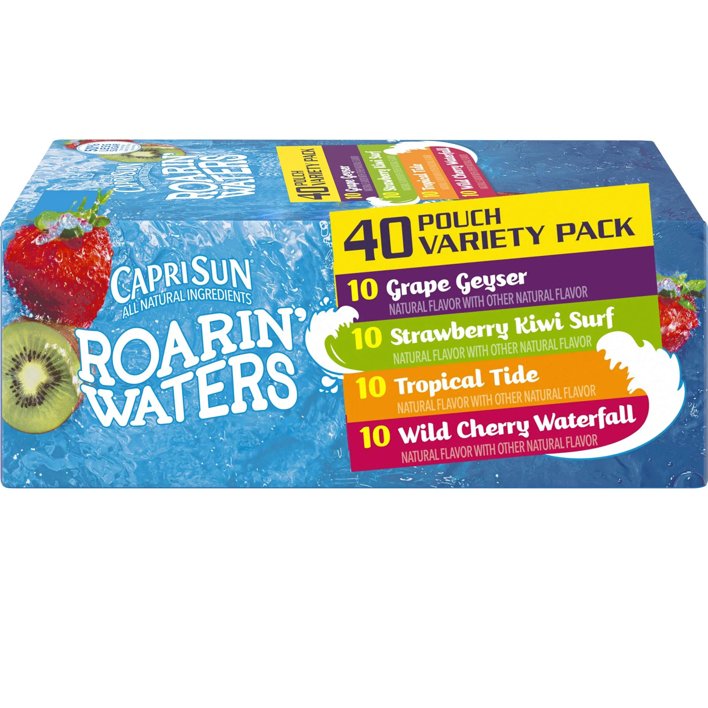 Capri Sun Roarin' Waters Water Beverage, Variety Pack - 40 pack, 6 fl oz pouches