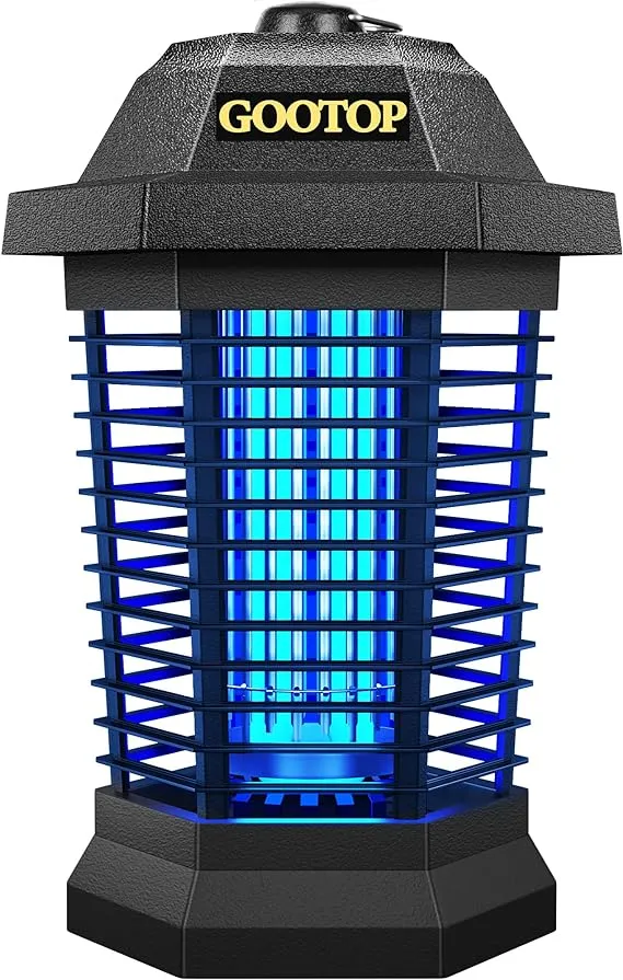 Bug Zapper Outdoor, Mosquito Zapper Outdoor, Electric Fly Zapper, Bug Zapper, Mosquito Killer, Fly Traps, 3 Prong Plug, Flying Insects Zapper Indoor Outdoor 90-130V, 4200V, ABS Plastic Outer (Black)